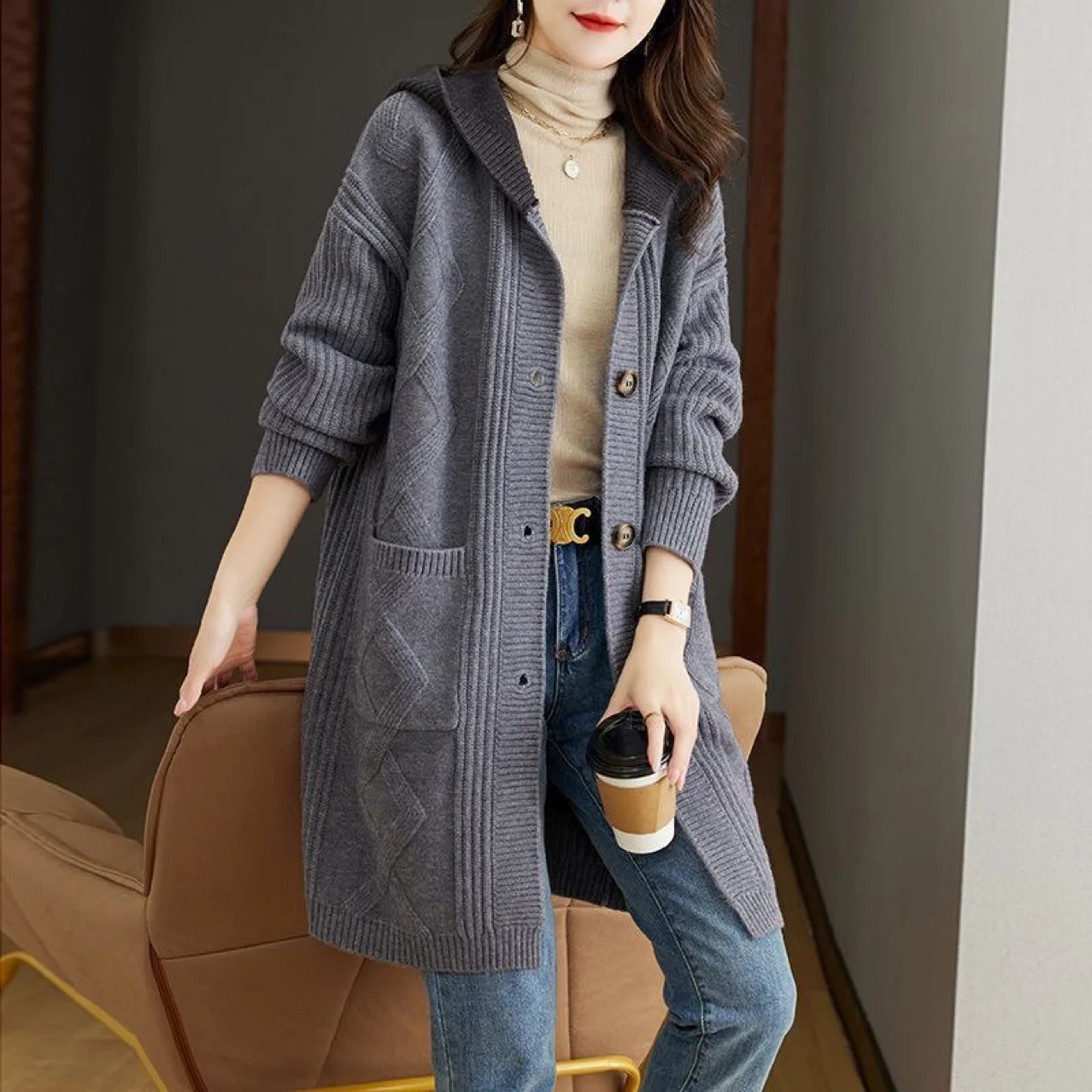 

Удлиненные кардиганы розового цвета для женщин: зимние, шерстяные, с эластичными манжетами, с капюшоном, свободного кроя, утепленные, повседневные, универсальные, многослойные, с завышенной талией