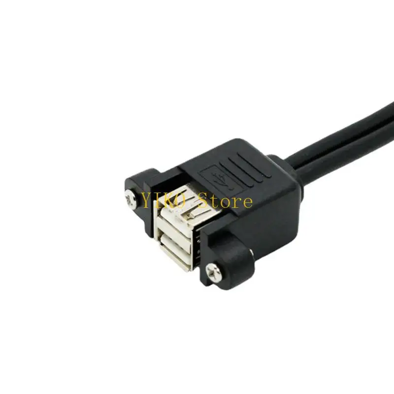 K32C Mountable Double USB2.0 Extension Cable for Desktop Offices & Car Setups