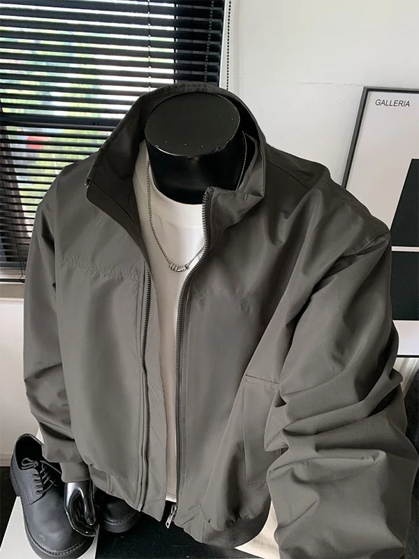 

High Quali Men's Casual Workwear Jaet American Retro Sle Pilot Coat Waterproof Stand Fit Polyester Fiber Long Sve