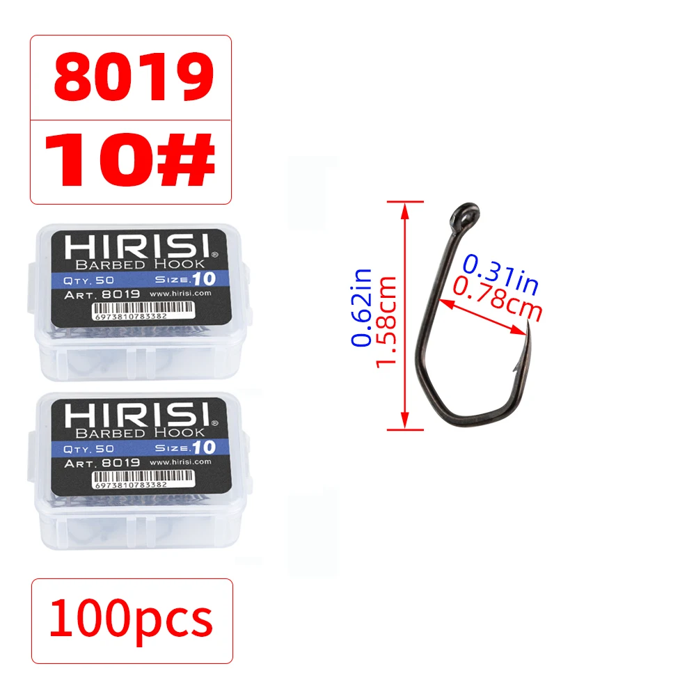 50 stücke Karpfen Angeln Haken Stacheldraht Pinpoint Klaue Haken PTFE Beschichtung High Carbon Edelstahl Eyed Angel Haken 8019