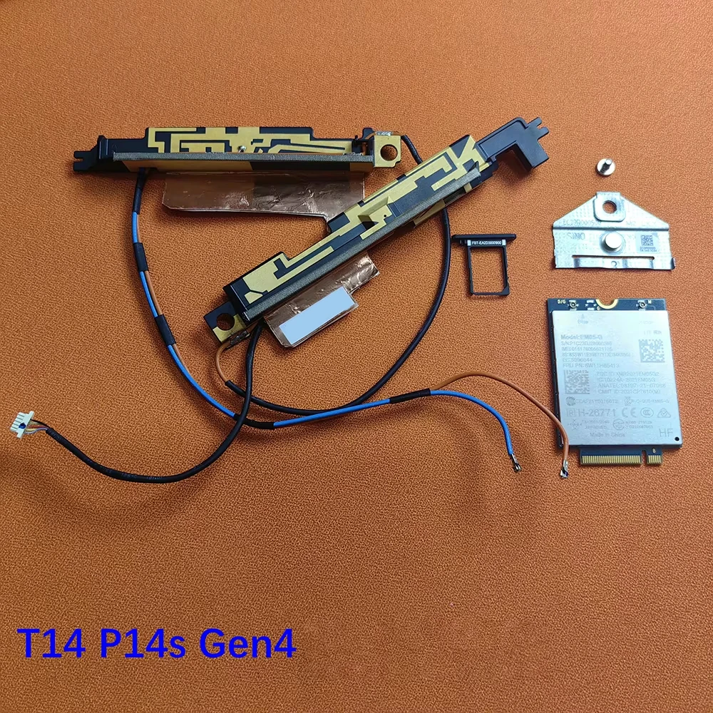 

EM05-G FRU 5W11H85413 LTE Cat4 Global 4G WWAN Card Antenna SIM Card Tray Bracket Kit For T14 P14s Gen4 Laptop