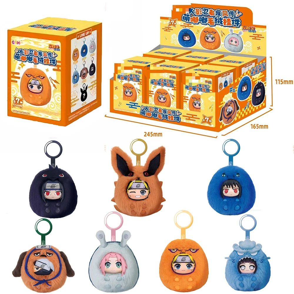 Original BANDAI Eaki Naruto Uzumaki Naruto Blind Box Shippuden Beast Party Series Muñeco Colgante Personaje de Anime Lindo Juguete de Regalo