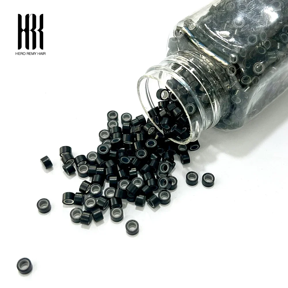 

1000Pcs 5.0*3.0*3.0mm Micro Silicone Lined Rings/Links/Beads MICRO Ring Link Crimp Beads Hair Extensions Tools