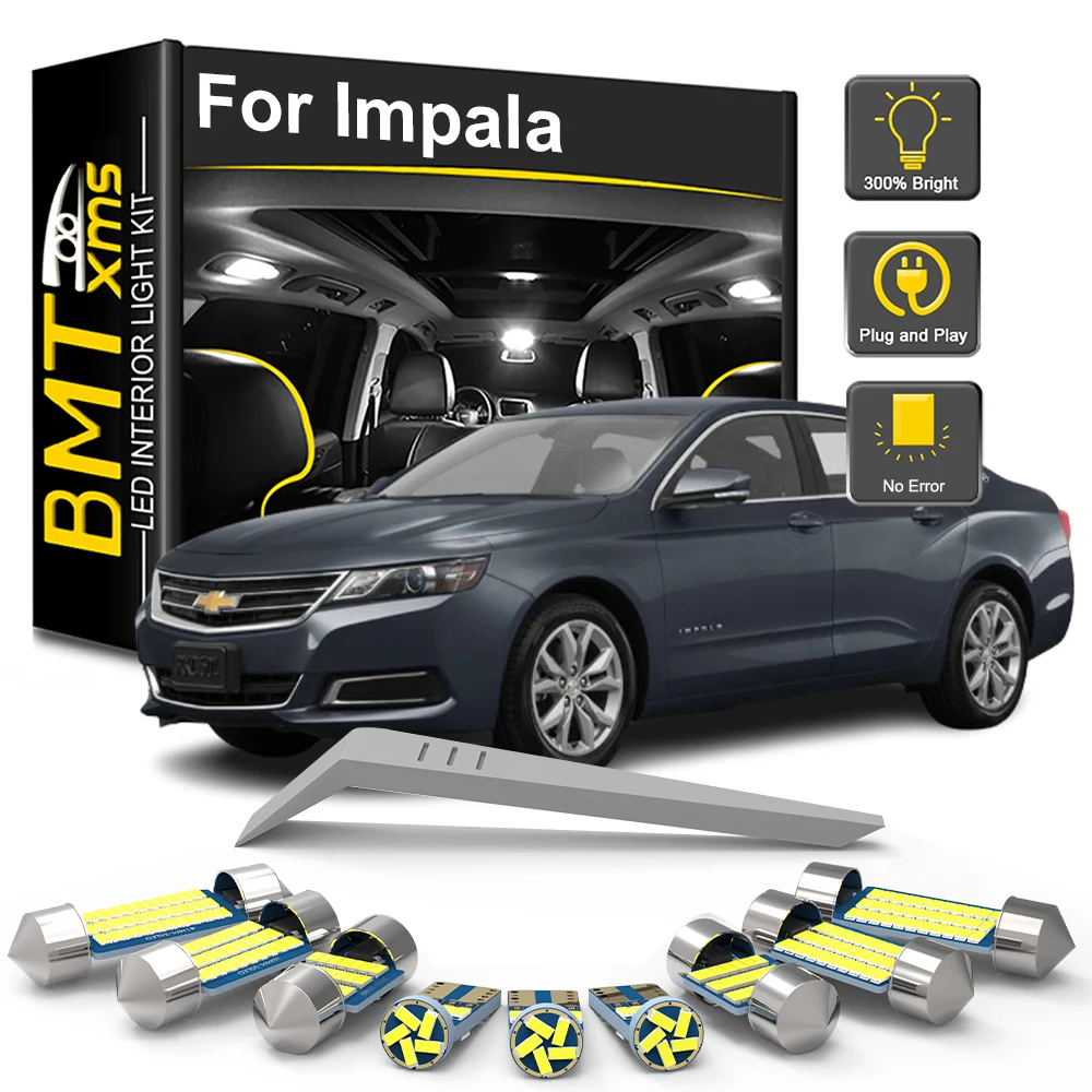 BMTxms LED Interior Light Bulb Kit For Chevrolet Chevy Impala 2000-2015 2016 2017 2018 2019 Car Reading Dome Trunk Vehicle Lamp