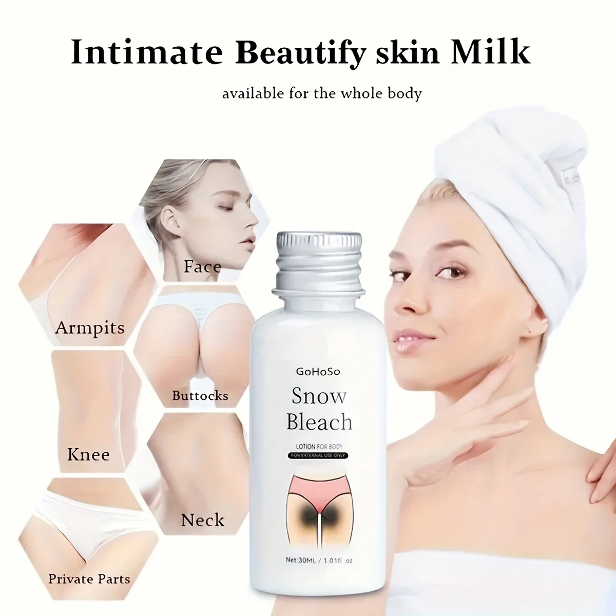 ENVISHA Snow Bleach Cream Beauty Health Body Skin Care Body Lotion Moisturizing Whitening Exfoliating Armpit Private Anus Thigh