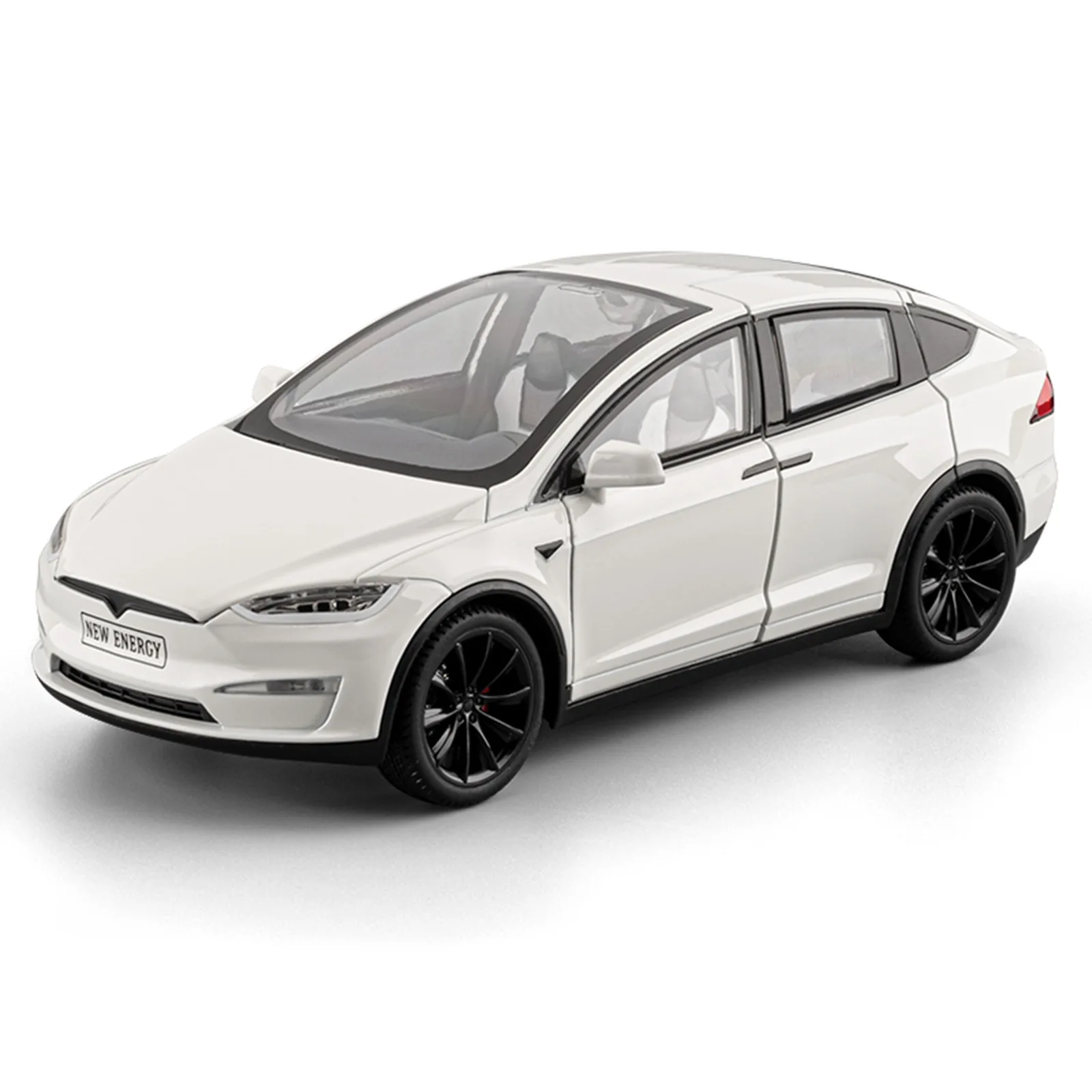 

1:24 Model X New energy Alloy Diecast Car Model Sound and Light Pull Back Children's Toy Collectibles Birthday gift