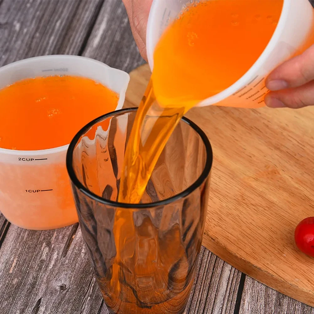 250ml 11.8*8.3*8CM Silicone Measuring Cup Accurate Measuring Cup For Recipes Craft Food-grade Silicone Material