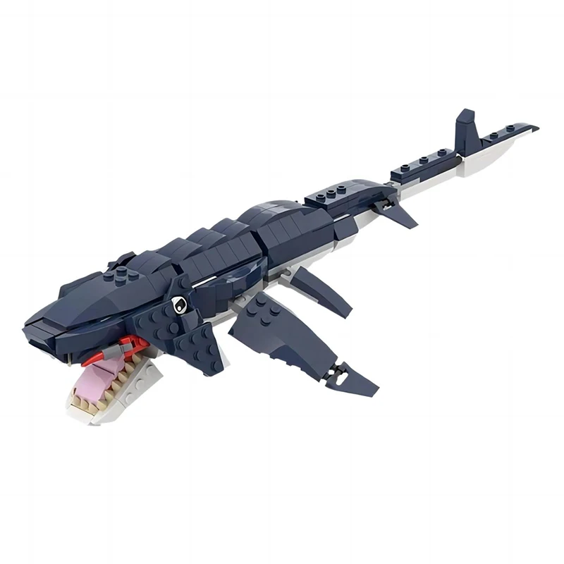 MOC Unterwasser-Subnauticus-Monster Meeresorganismus Bausteine Megalodon Hai Meeresschildkröte Tiermodell Kinderspielzeug Geburtstagsgeschenk – Detail 3