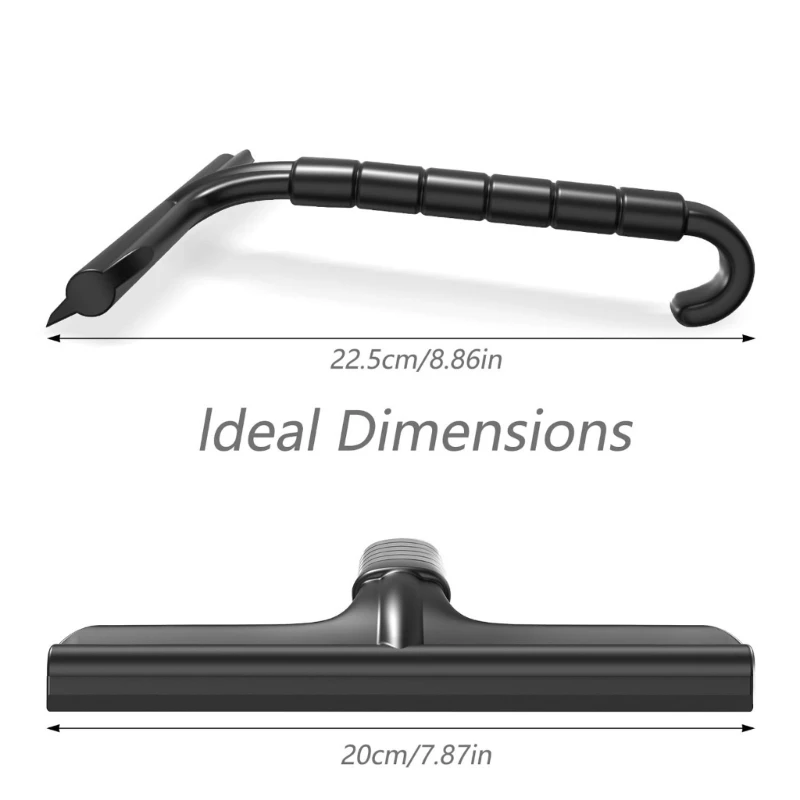 Mirror and Bathroom Glass Squeegee with Flat and Hanging Hook, Shower Door Cleaner for Routine Bathroom Use C7AC