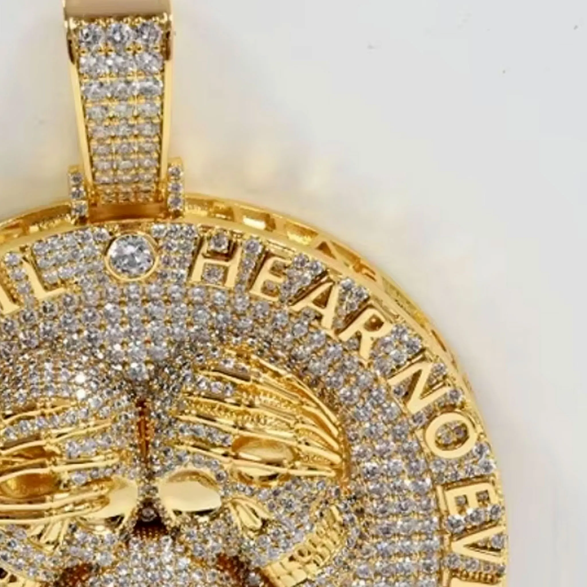 Hip hop three skull letter pendant necklace CZ rap style men's round cut jewelry Party Gift Fashion Charm unique gift
