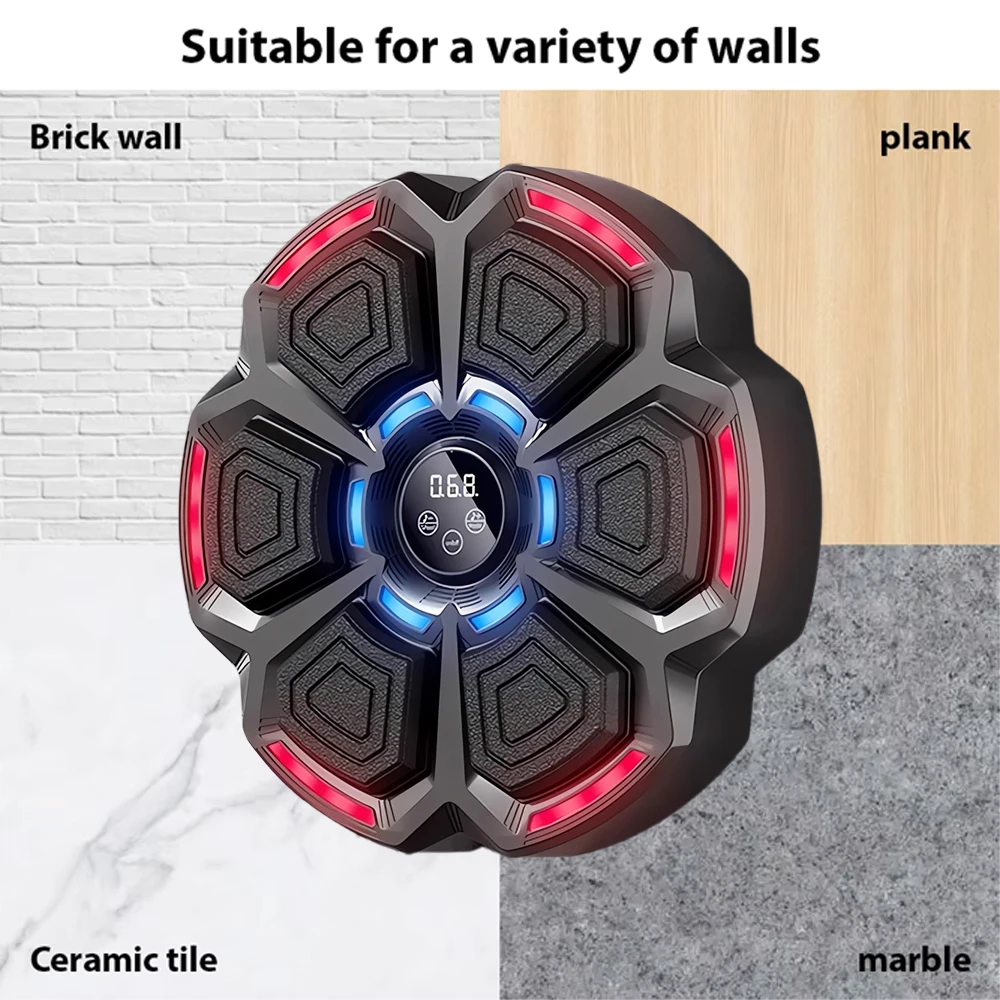 Music Boxing Machine Smart Bluetooth-Compatible Boxing Pads Workout Wall Target Punching Training Equipment for Home Exercise