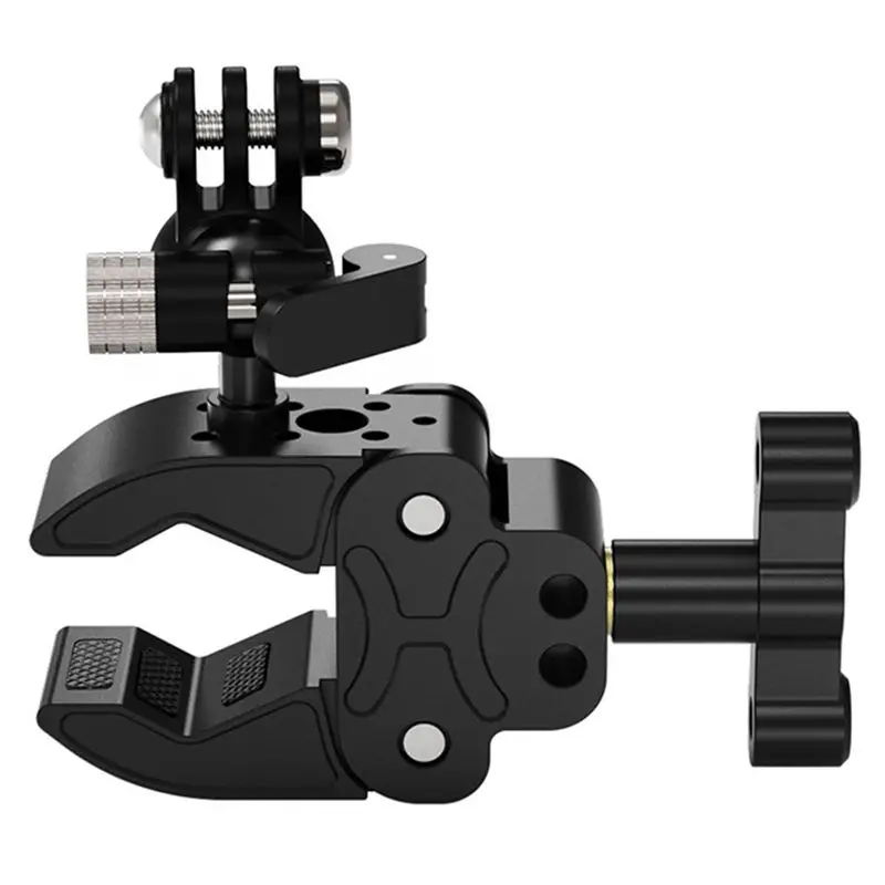 [NEW A09R!】 Aluminum Mount Heavy Duty Camera Super Clamp 1/4 Inch Hole For DSLR For Extended Stick Tripod Microphone Lighting Br