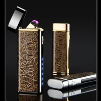 2025 Plasma Dual Arc Electric Lighter Touch Sensitive USB Rechargeable LED Lighting Windproof Flameless Lighter for Men's Gifts