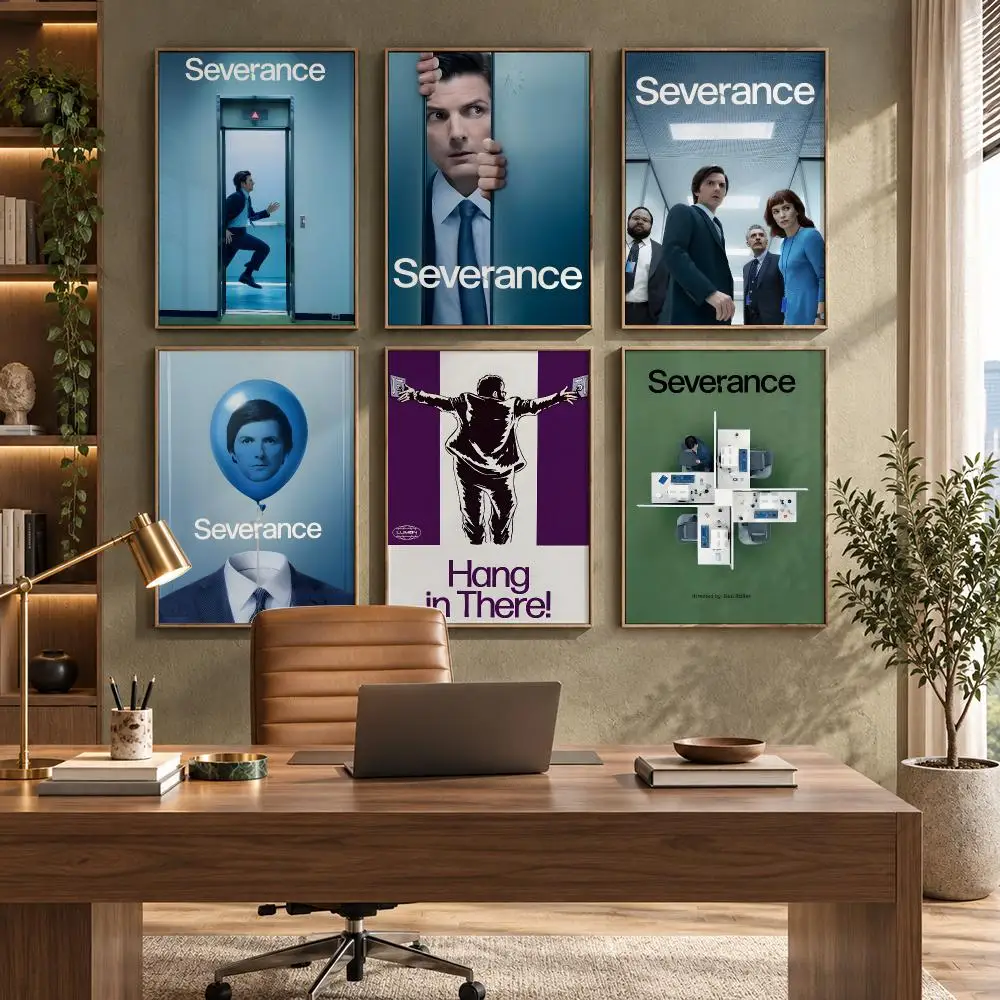 Severance Sci Fi TV Series Poster Self-Adhesive PP Paper HD Wall Decal for Study Living Room Garage DIY Gift