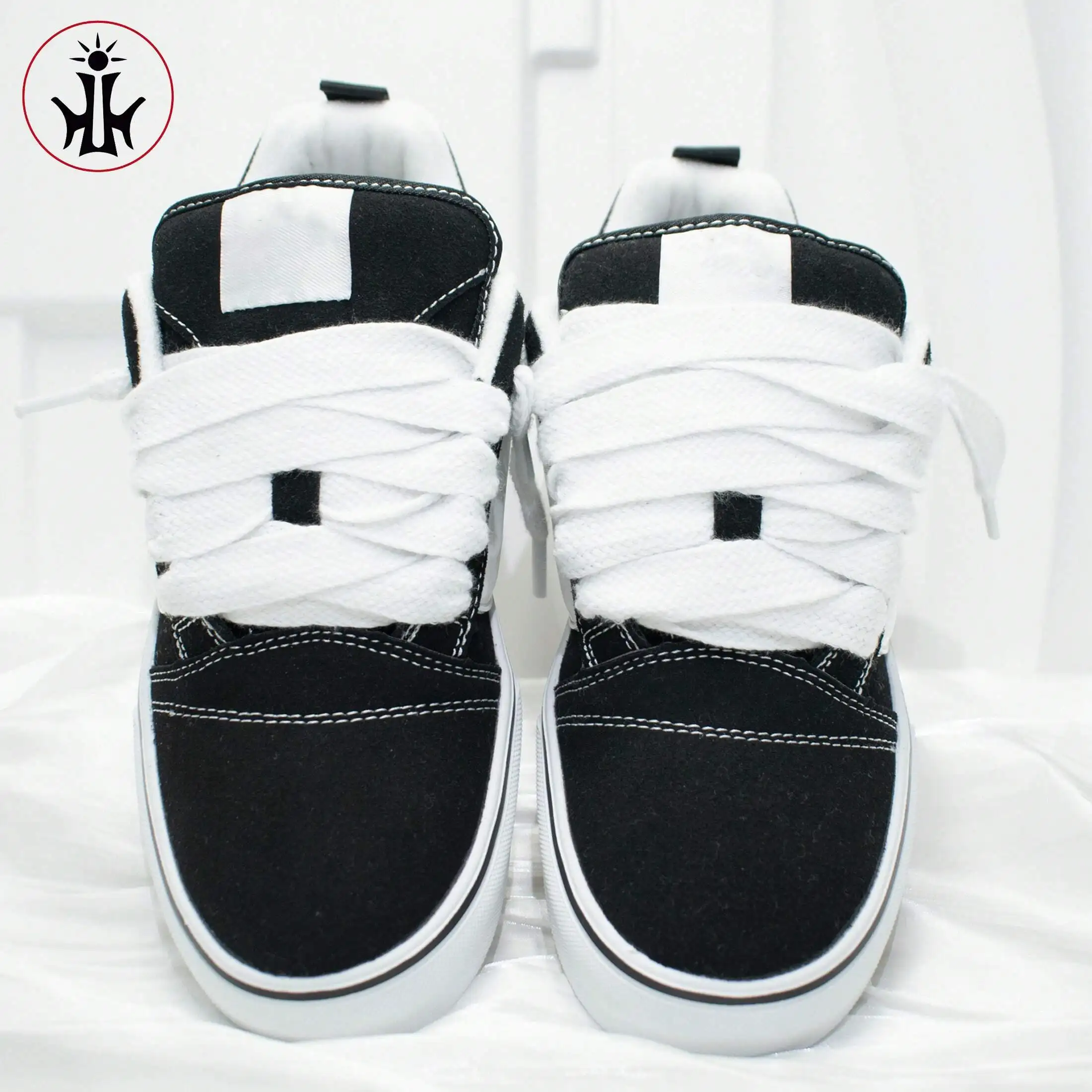 Cordones planos de 2 cm de ancho, de una sola capa, para zapatillas deportivas informales, color blanco