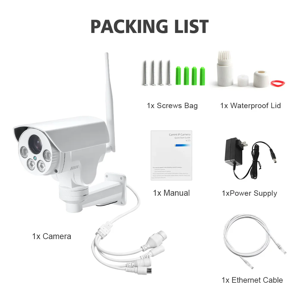 4K 8MP 5MP WIFI/4G Sim Card PTZ IP Camera Outdoor 5X / 10X Optical Zoom Auto Focus Lens Wireless CCTV Surveillance Camera