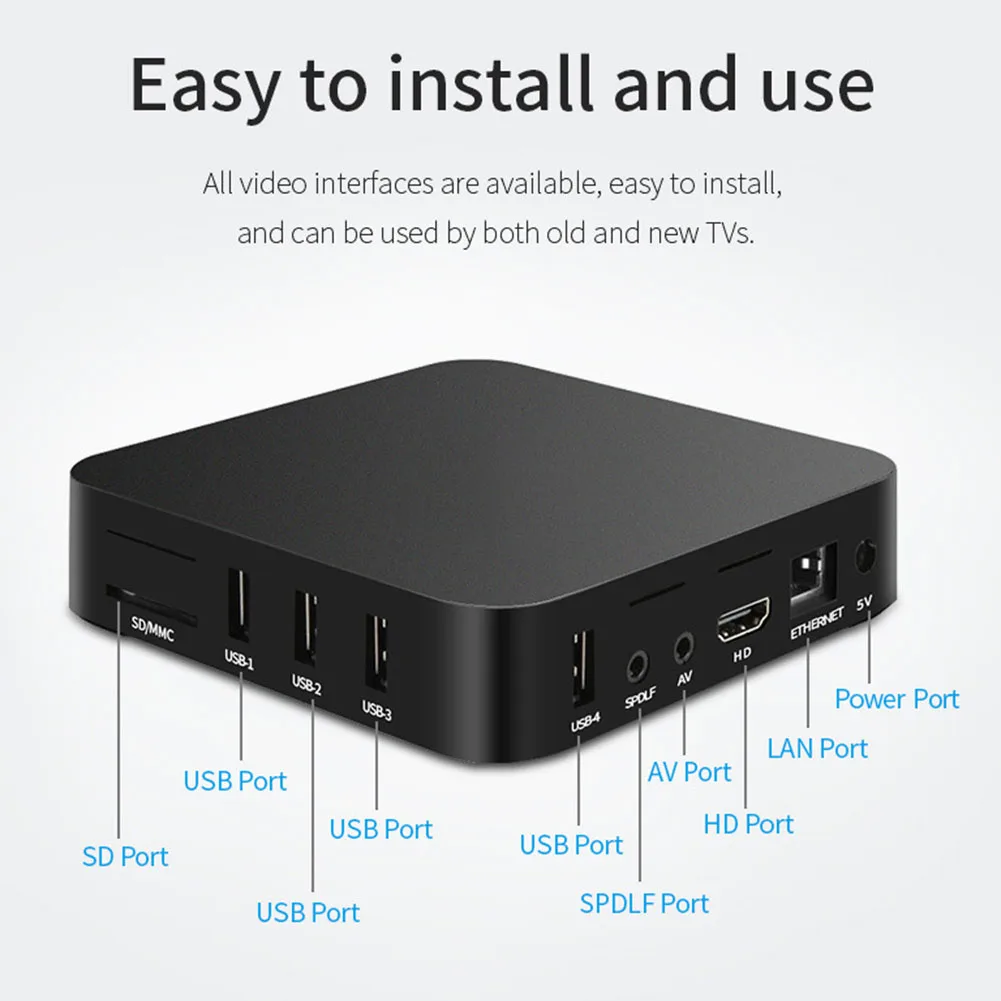 MX-PRO Smart TV Box Android 12 4K HD Home Video Player 1GB 8GB RK3228A Quad Core 2.4G&5G Dual WiF TV Media Player Set-Top Box