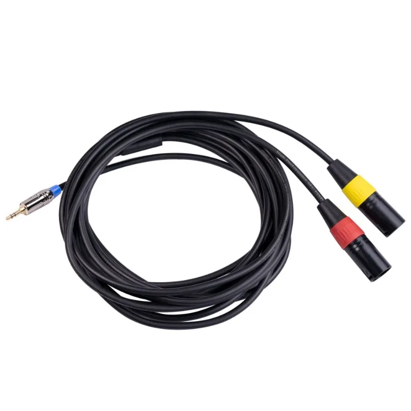 

3.5mm Male To Dual Canon Three Core Male Mobile Phone To Mixer Power Amplifier Speaker Audio Cable 3 Meters