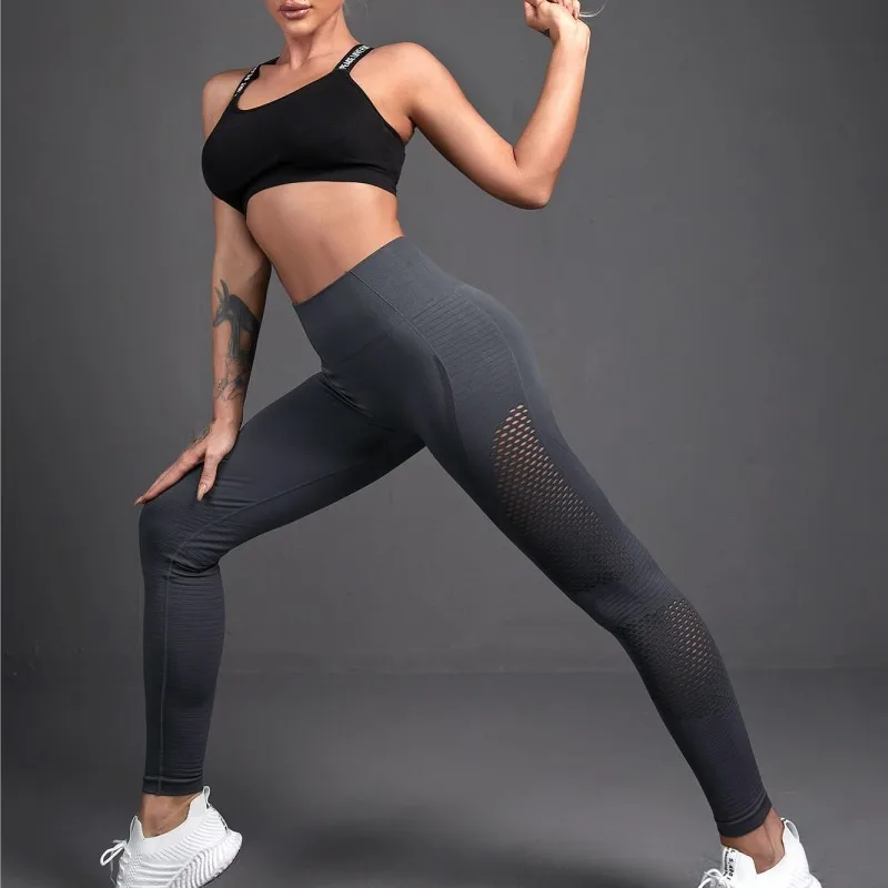 Sexy Leggings Yoga Pants Gym High Waist Push Up Fitness Female Leggings Solid Color Women Trousers Sports Tights