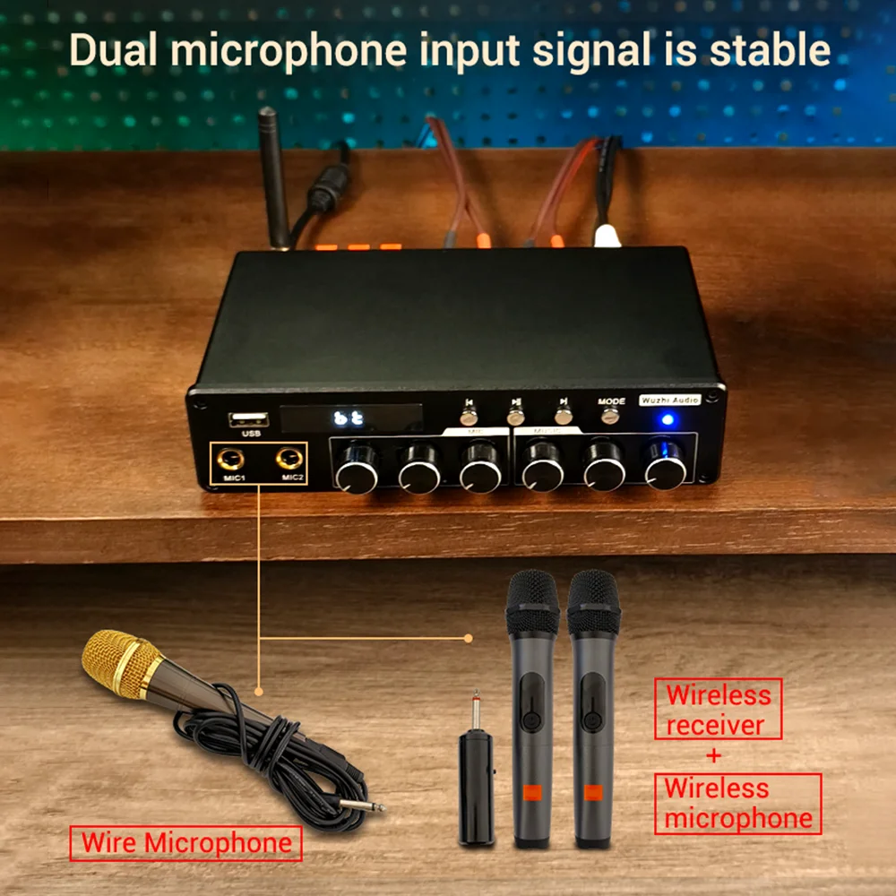 

DC 12-24V ZK-AS TPA3116D Subwoofer Bluetooth-compatible Amplifier HiFi 2.1 Digital Audio Power Amplifiers 200W Sound Amplificado