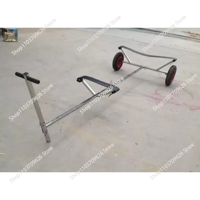 Light hand-pulled inflatable boat trailer