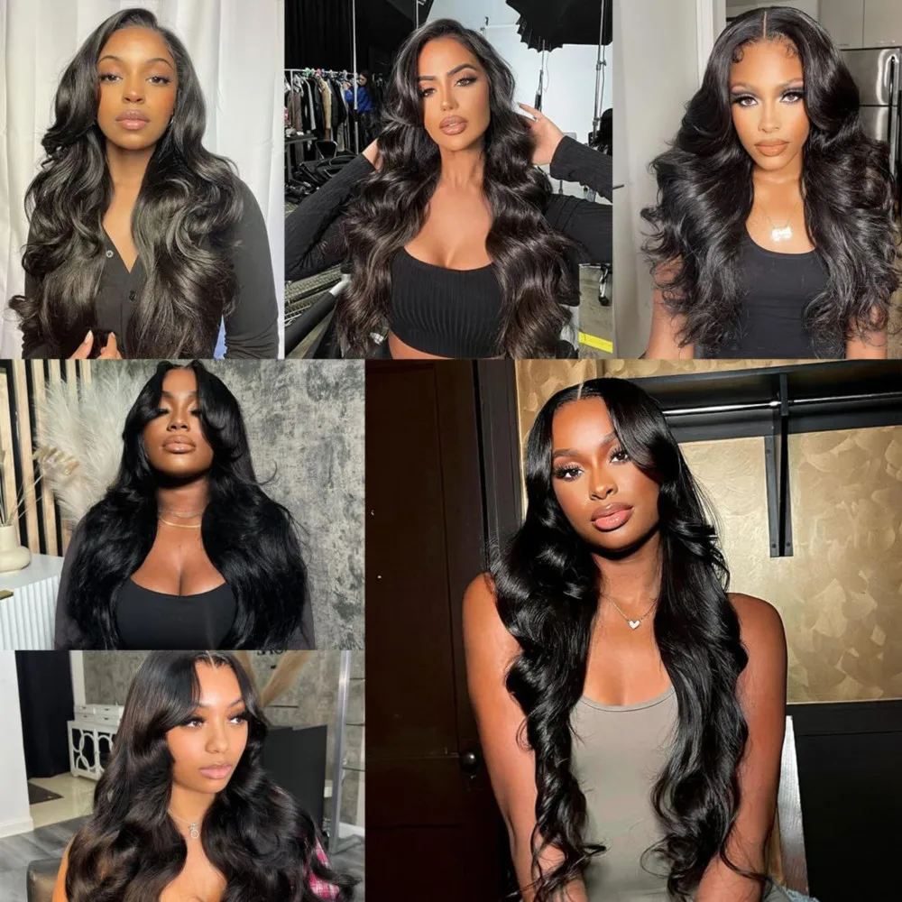 Body Wave Human Hair Bundles Natural Color #1B Brazilian 1/3 Bundles 100% Human Hair Extensions 24 26 Inches Remy Hair For Woman