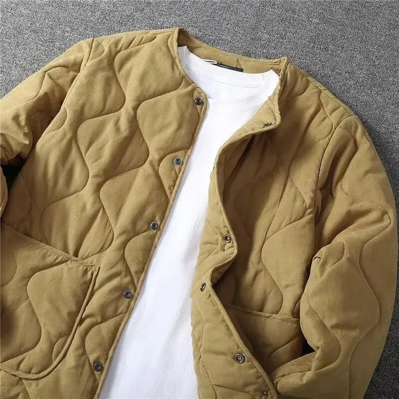 Winter New American Retro Street Baseball Jaet Men's Cotton Coat Large Size Warm Outerwear Top  ex Loose Fit Polyes...