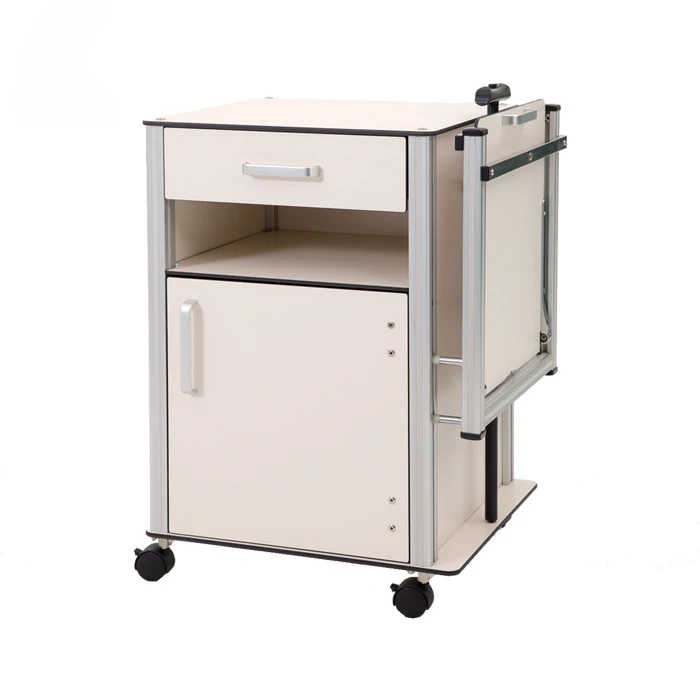 Phenolic resin bedside cabinet for hospital  Medical bedside locker with food table