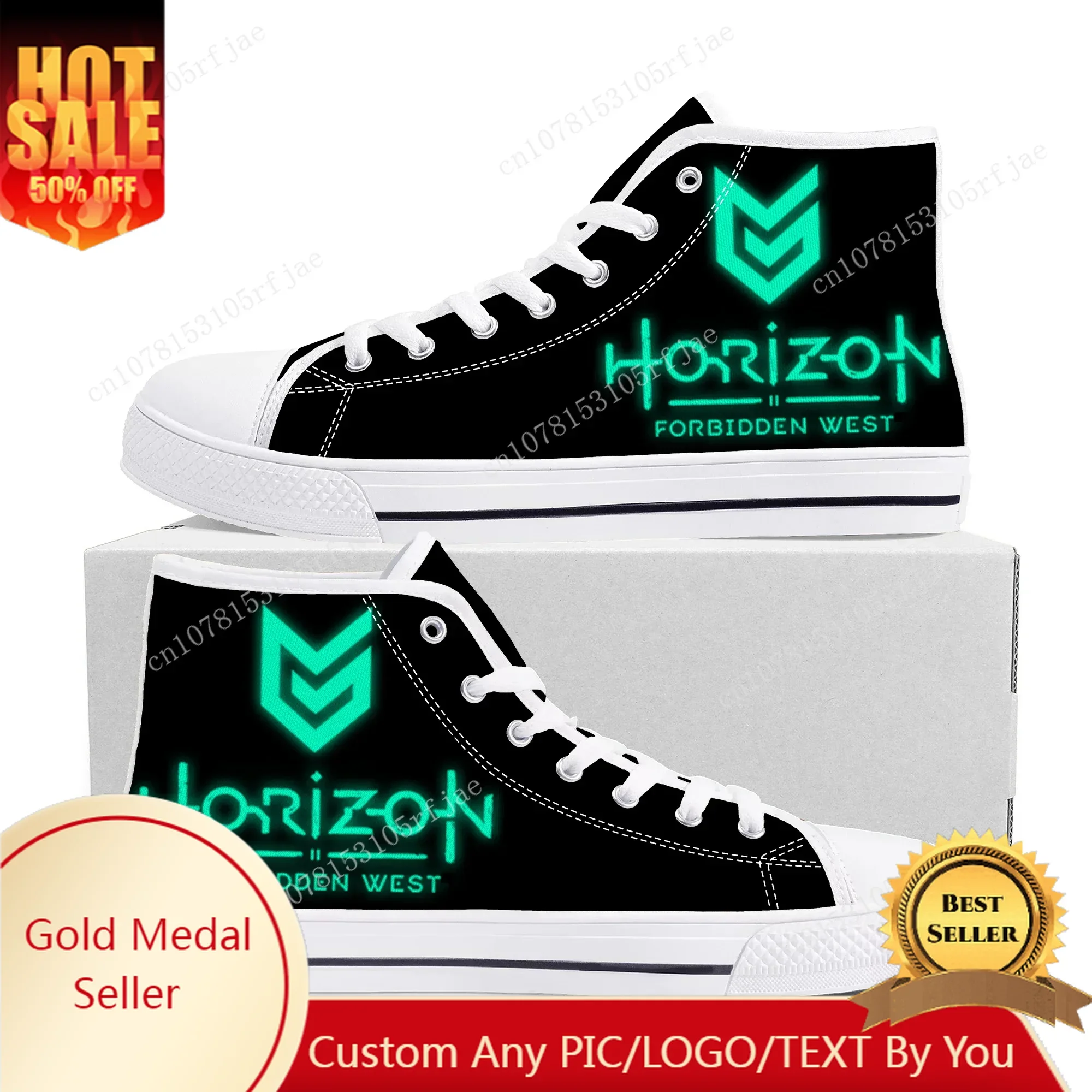 

Horizon Forbidden West High Top Sneakers Cartoon Game Mens Womens Teenager High Quality Canvas Shoes Casual Tailor Made Sneaker