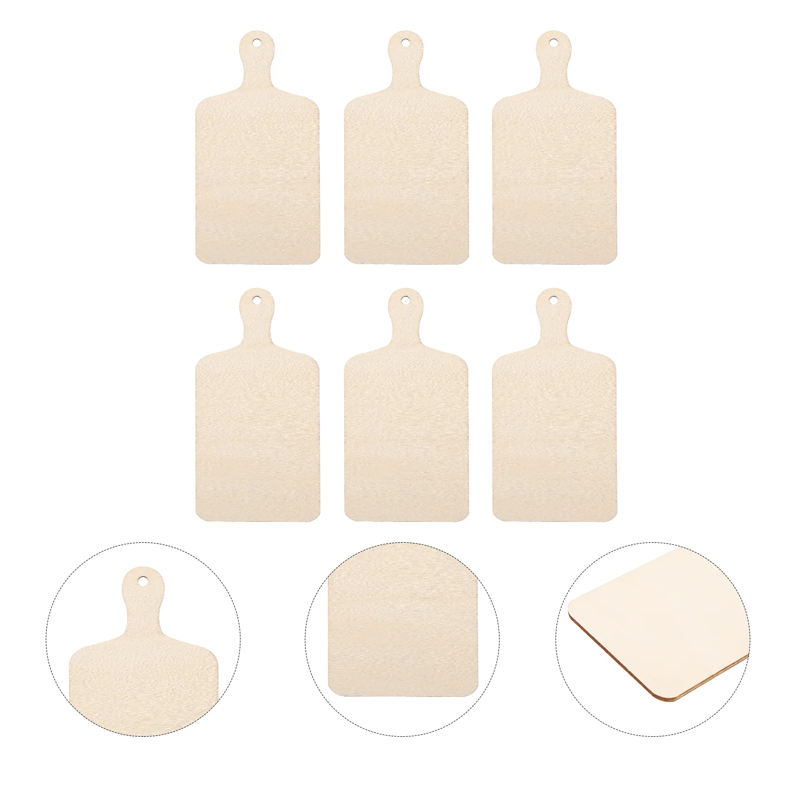 6 Pcs Wooden Cutting Board Toys DIY Chopping Food Serving Trays Crafts Graffiti Bread Plates Boards Poplar Plywood