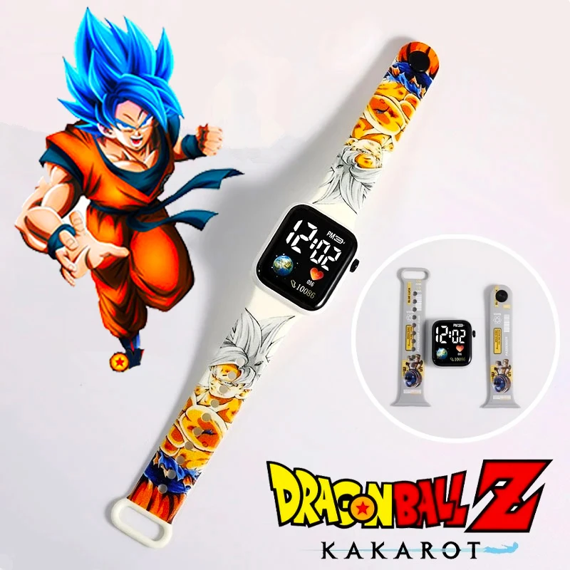 Pokemon Pikachu Dragon Ball Z Sport Casual Watches Led Silicone Watch Color Lovely Digital Children Wristwatch Clock Gift Toys