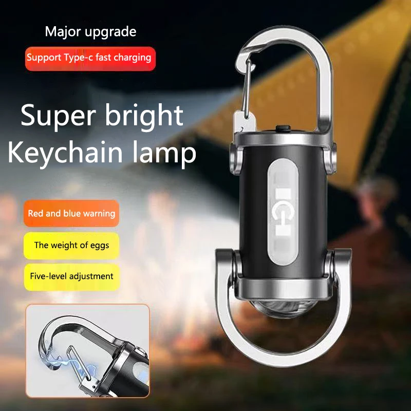 

LED Keychain Flashlight Multifunctional Work Light Keyring Practical Inspection Light Key Chain For Outdoor Activities