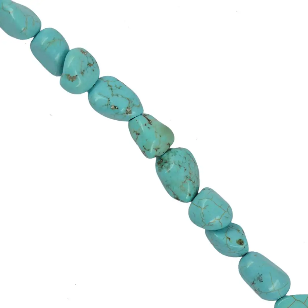 Gemstone Loose Beads Blue Tumbled Nugget Pebble Spacer Beads for Jewelry Making Craft Supplies