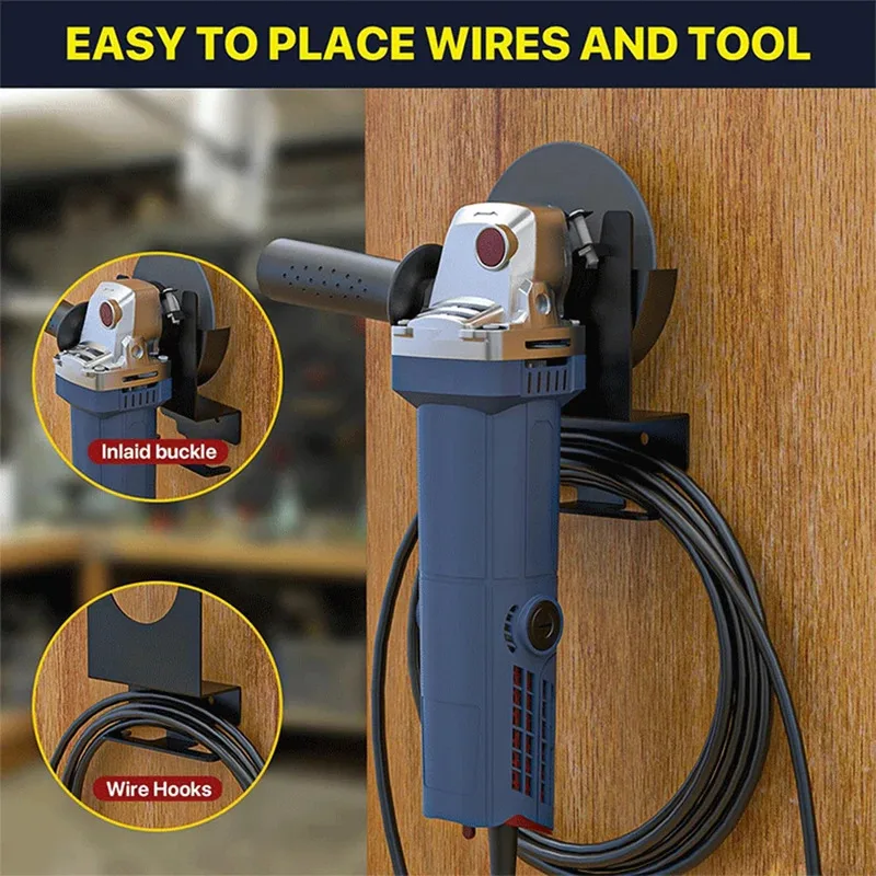 Industrial Grade Wall-Mounted Angle Grinder Workbench Bracket - Universal Multi-Fal Fixed Rack Tool Hanger for Household 1-2 Pcs