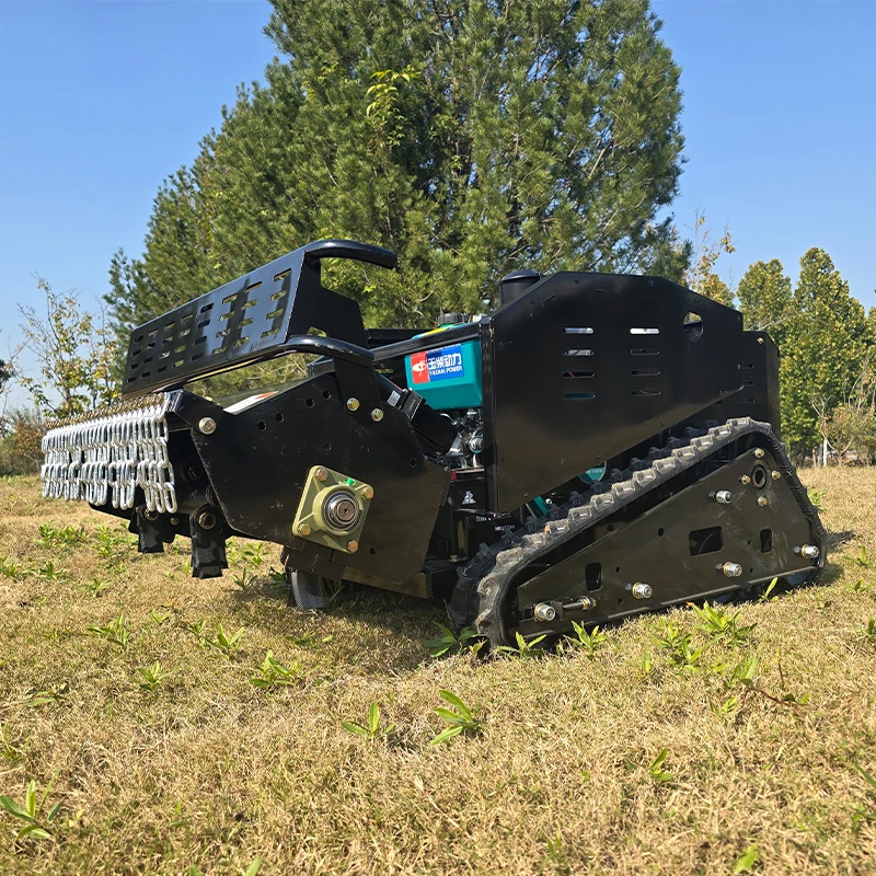 Customized High Power Diesel Field Mower Cutting Width 80cm 120cm for Farm Orchard Dam Industrial Control Crawler Mower