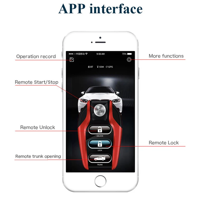 Cardot Global Version NFC 4g Remote Start Stop Engine Mobile App Control Car Alarm Security System