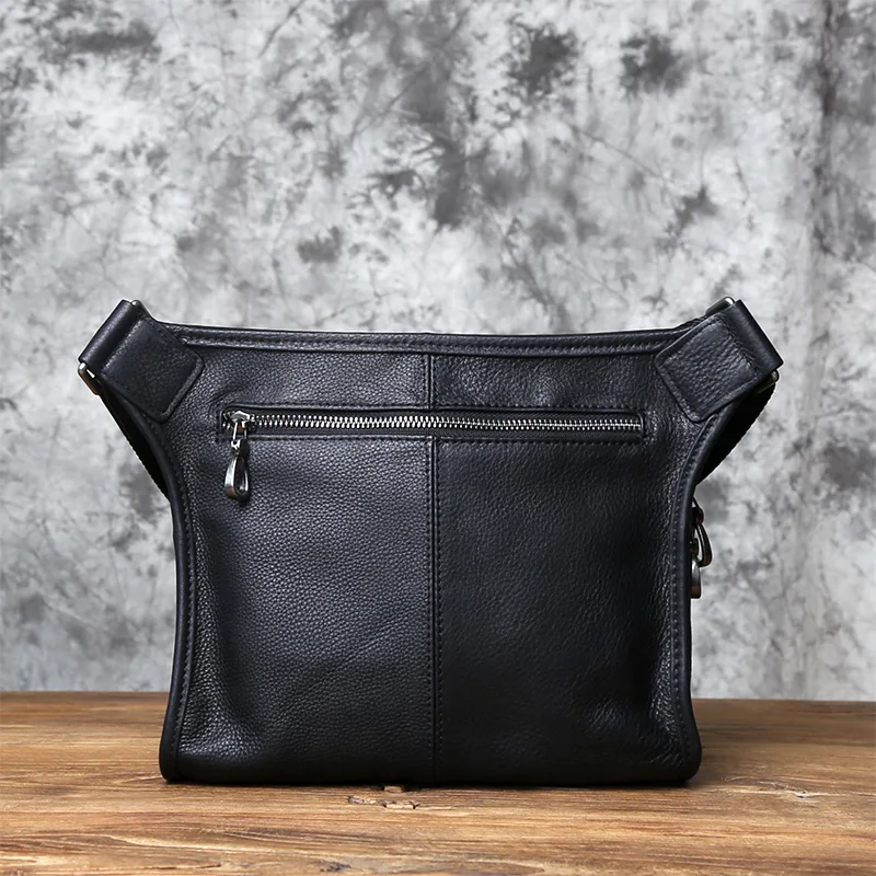 NZPJ Leder herren Schulter Tasche Casual Umhängetasche Top Schicht Rindsleder Horizontale Abschnitt Einfarbig Trend Tablet Computer Tasche – Detail 7