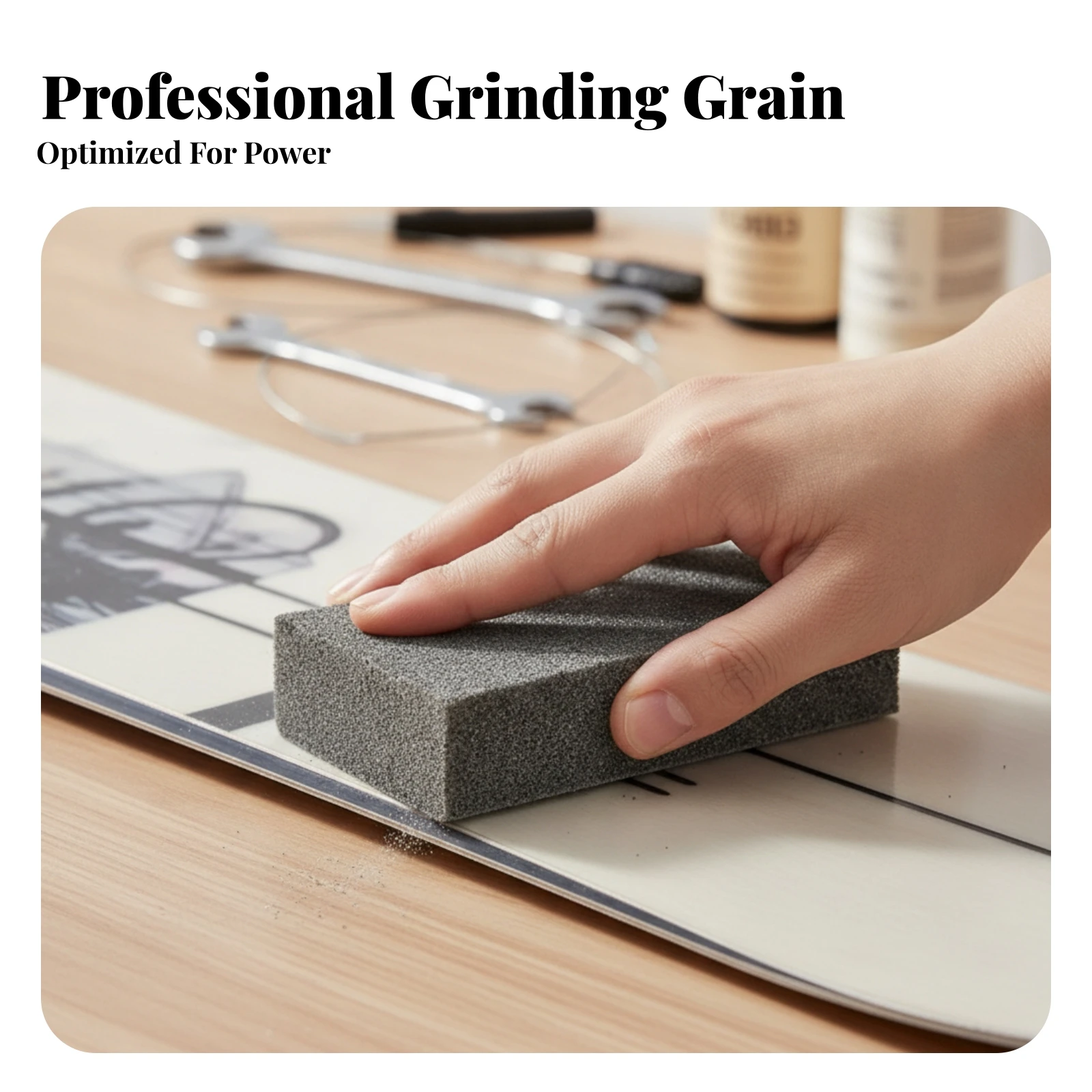 Snowboard Edge Eraser Abrasive Snowboard Edge Grinding Stone Rust Removal Block Lightweight Easy to Carry for Snowboarders