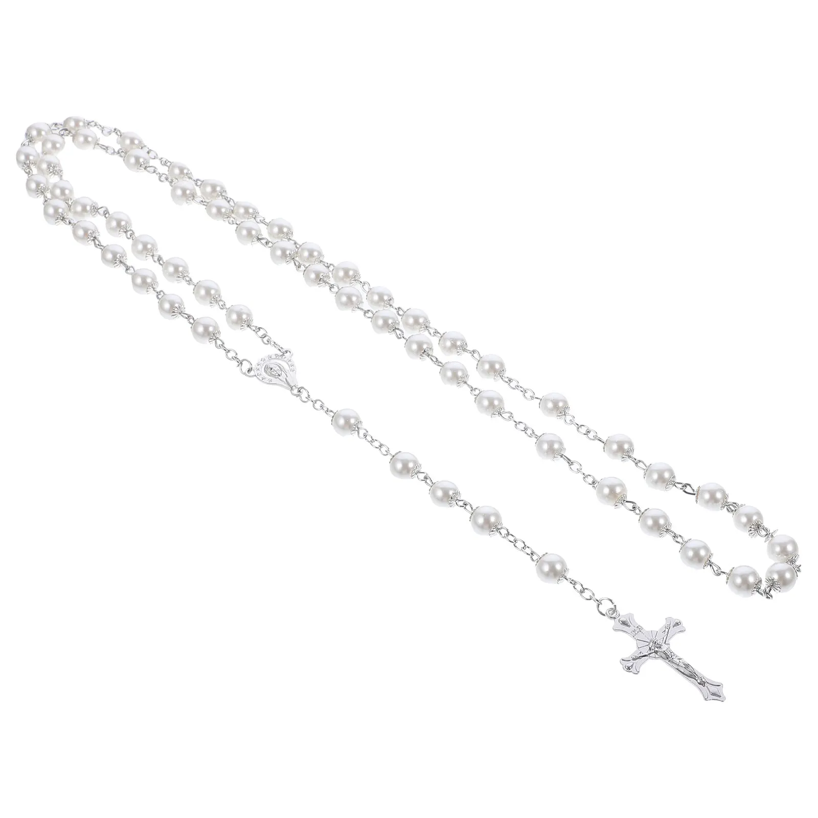

Delicate Pearl Chain Lightweight Adjustable Trendy Faith Necklaces For Women Vintage Aesthetic Costume Jewelry