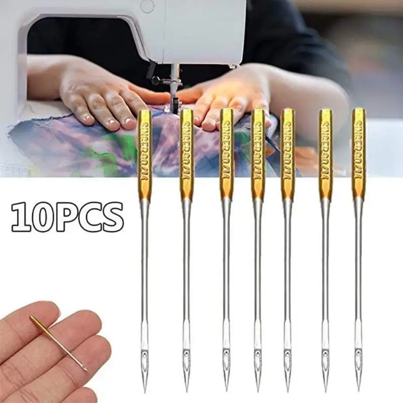 10pcs Mix Size Singer Needle Sewing Domestic Household Machine Needle HAX1 705H 9 11 14 16 18 Punch Needle Supply For Daily Use