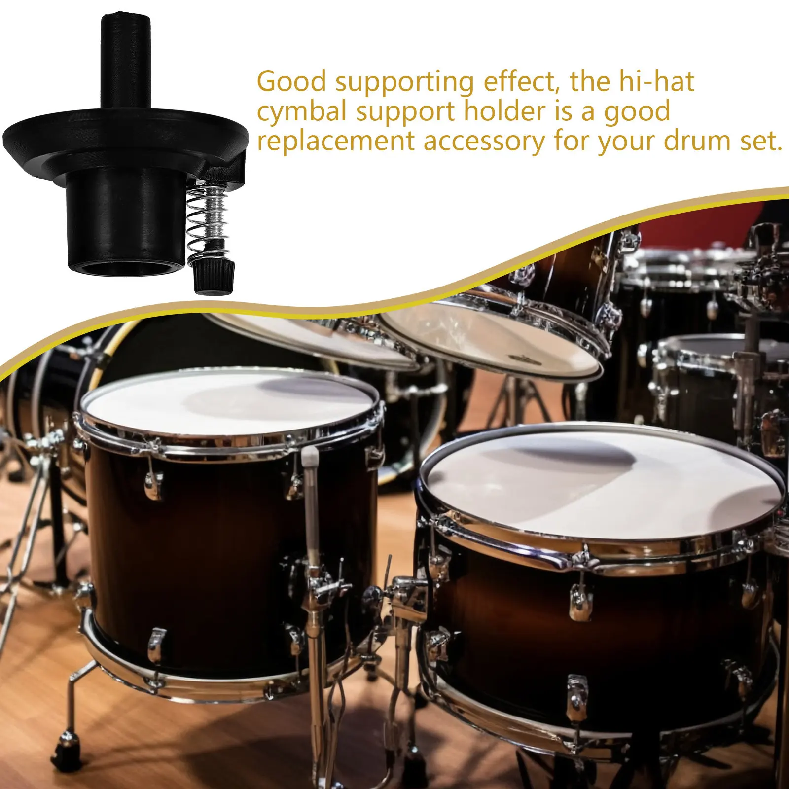 Compact Hi-Hat Cymbal Support Holder Easy Installation No Tools Needed Drum Set Accessory Hi-Hat Cymbal Stand Base for Live