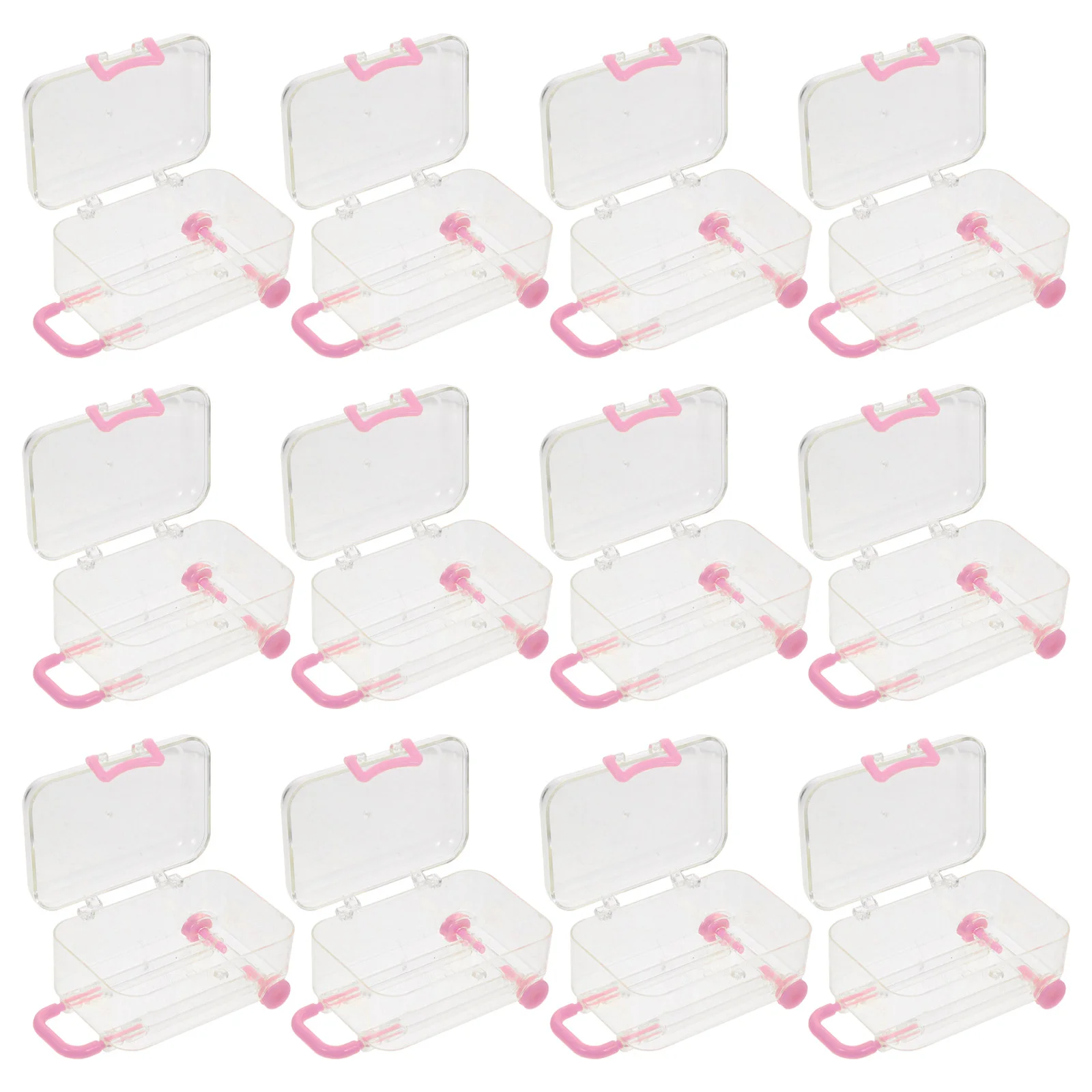 12 Pcs Trolley Case Wedding Candies Box Baby Gifts Candy Boxes Containers Birthday Packing Favor Transparent Storage Holders