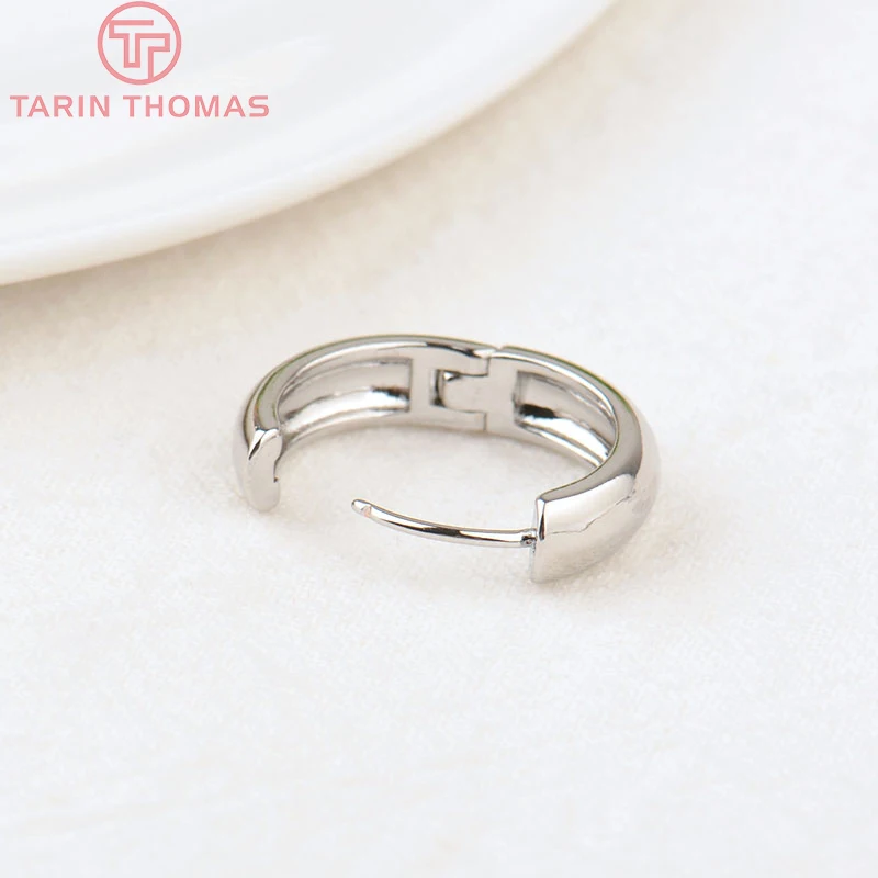(3784)4PCS 14MM 16MM 18MM 23MM 24K 골드 컬러 도금 황동 라운드 귀걸이 후프 귀걸이 클립 품질 DIY 쥬얼리 결과 만들기