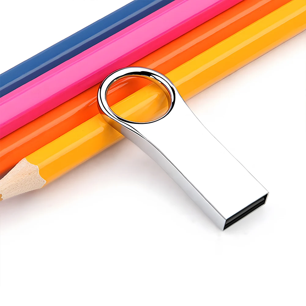 Lightweight USB Flash Drive - Keychain Hole, High Capacity Storage, Waterproof , Compact & Durable, Sleek Metal USB Stick