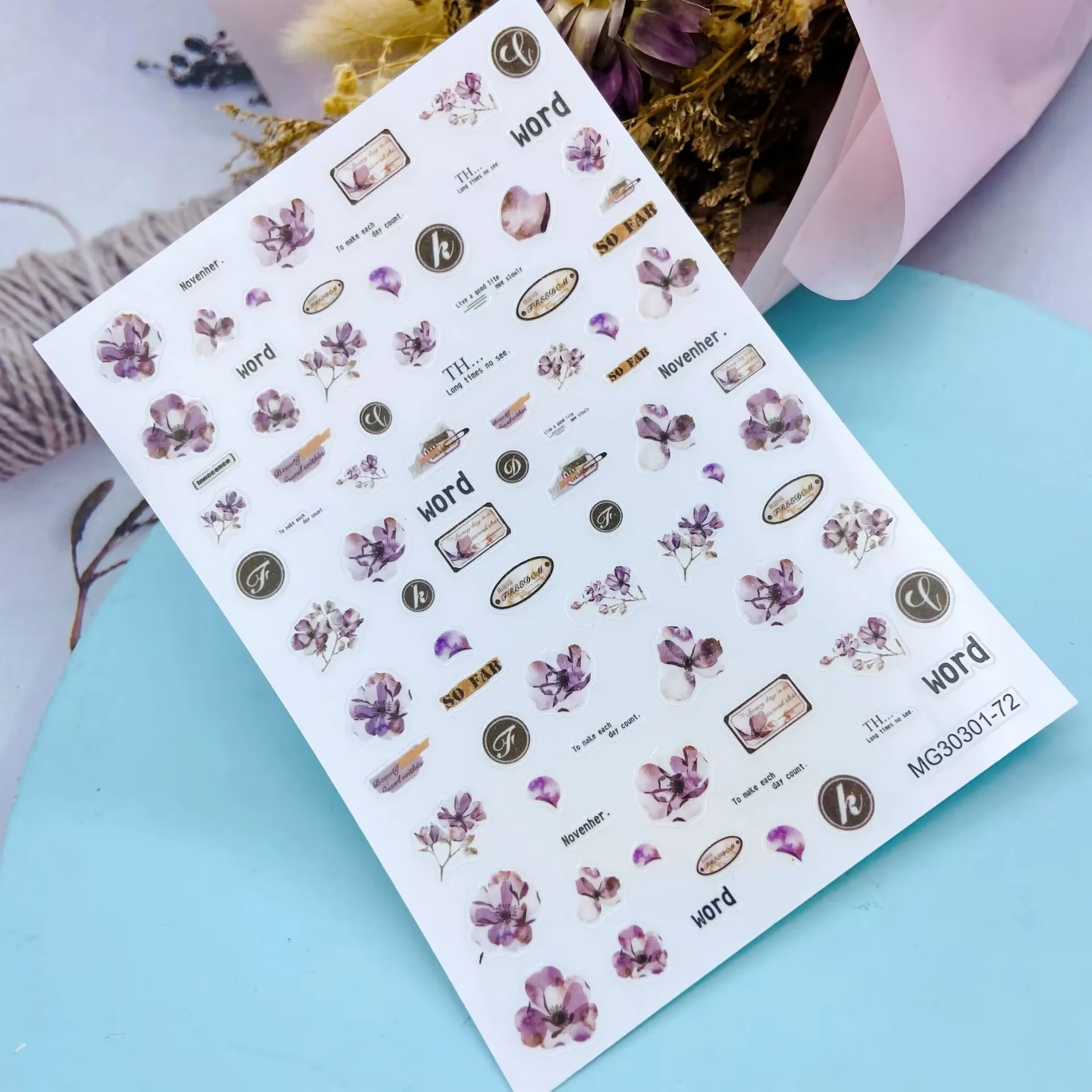 Fashion DIY Japanese Style Nail Stickers New Design of Princess Crown & Flowers Back Glue Dry Nail Decals Nail Art Manicure Gift