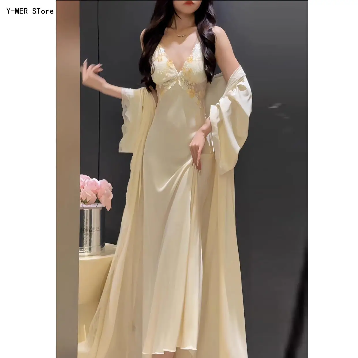 Women New Island Velvet Pajamas Set Winter Thin Fleece Lace Trim Homewear Ladies Warm Loungewear Sleepwear