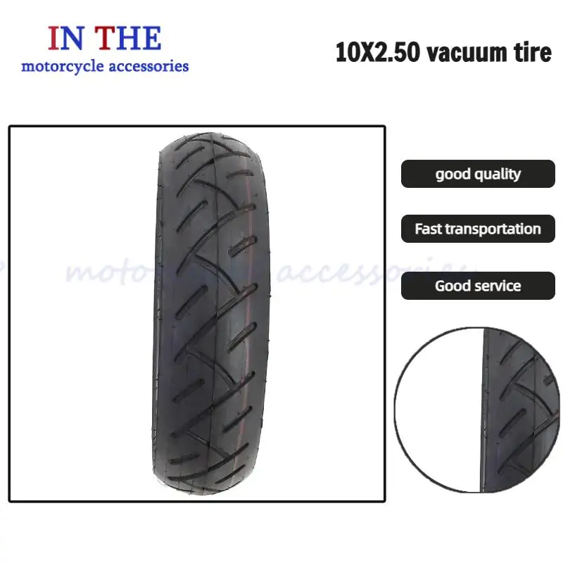 New 10-inch 10x2.50 explosion-proof vacuum tires are suitable for electric scooters off-road tubeless tires