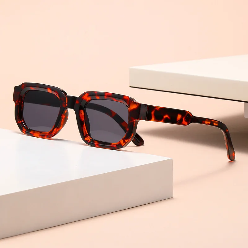 Punk vierkante zonnebril damesmode oranje tinten UV400 heren retro driver zonnebril