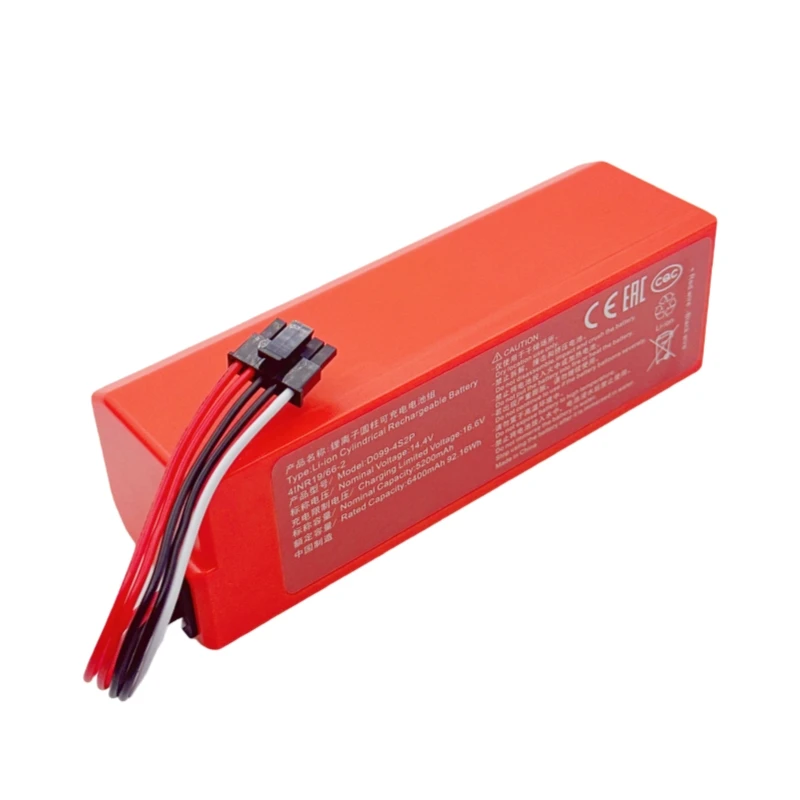 14.8V 14.4V 5200 6400mAh 18650 4S2P Rechargeable Li-ion Battery Pack For Mijia Sweeping and Mopping Robot 2Pro MJSTS1 C101 MJSTP