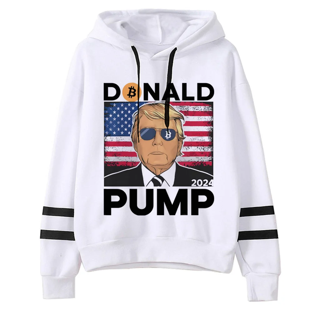 Donald Trump hoodie anime modern style elegant anime sweater youthful winter female tracksuits manga pattern patterned harajuku